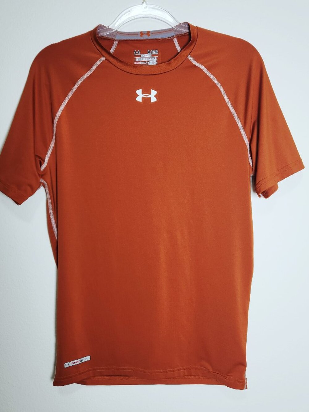 Under Armour HeatGear Compression Shirt Mens XL Texas Orange Short Sleeve